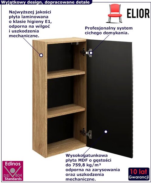 Czarna wisząca szafka łazienkowa R1-S15