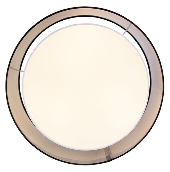 Nowoczesna lampa sufitowa czarna z białym 50 cm 3-światła - Drum Duo