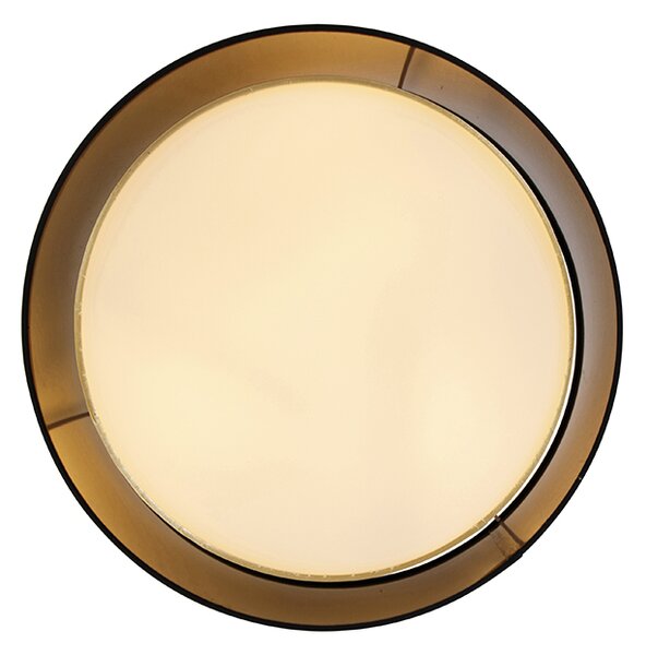 Nowoczesna lampa sufitowa czarna ze złotem 50 cm 3-światła - Drum Duo