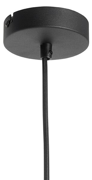 Lampa wisząca w stylu art deco czarna ze złotym szkłem 20 cm - Pallon