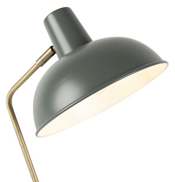 Lampa stołowa w stylu retro zielona z brązem - Milou