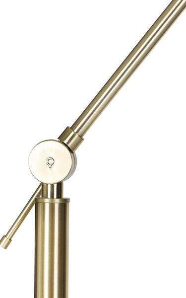 Nowoczesna lampa podłogowa złota z abażurem z aksamitu w kolorze różowym 50 cm - Editor