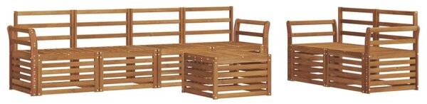 Zestaw mebli ogrodowych z litego drewna akacjowego, nowoczesny design, modułowy, odporny na warunki atmosferyczne