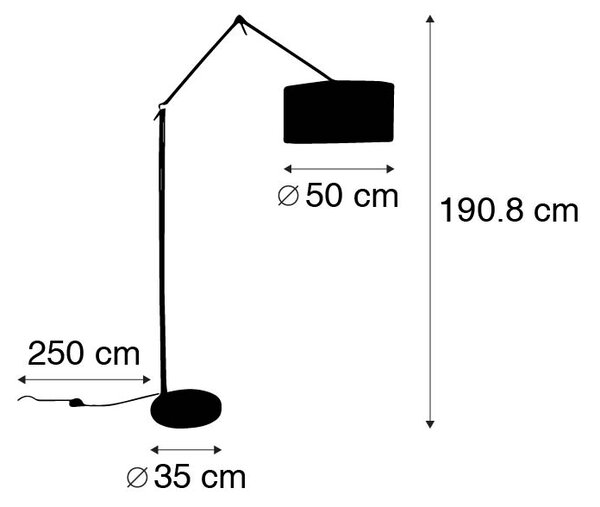 Lampa podłogowa złota regulowana z pomarańczowym kloszem i złotym wnętrzem 50 cm - Editor