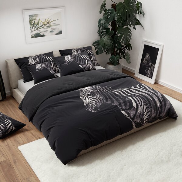 Pościel z mikrofibry 3D ZEBRA czarna Rozmiar pościeli: 70 x 90 cm | 140 x 200 cm