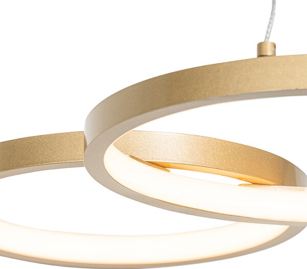 Złota lampa wisząca z diodą LED 3-stopniowy ściemniacz 3-światła - Rondas