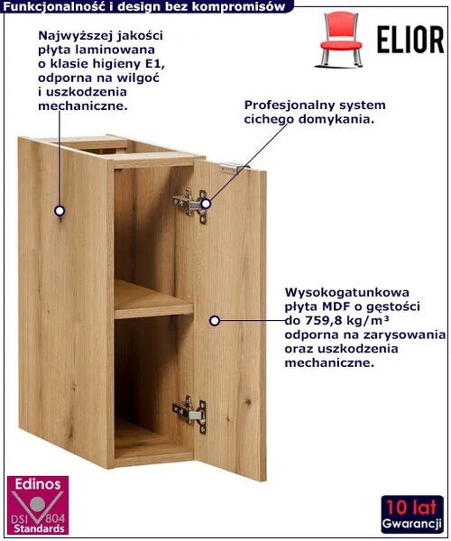 Nowoczesna szafka łazienkowa w kolorze dębu G1-W75