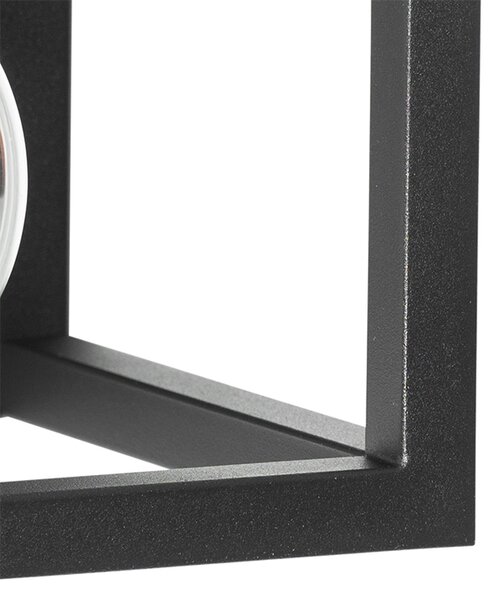 Industrialna lampa ścienna czarna z półką - Cage Rack