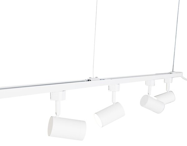 Nowoczesny system szynowy wiszący z 5 reflektorami biały 1-fazowy - Iconic Jeana