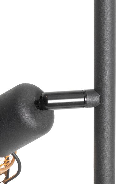 Designerska lampa podłogowa czarna ze złotem 3-światła - Noud