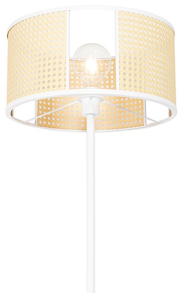 Orientalna lampa podłogowa biała z rattanu 40 cm - Akira