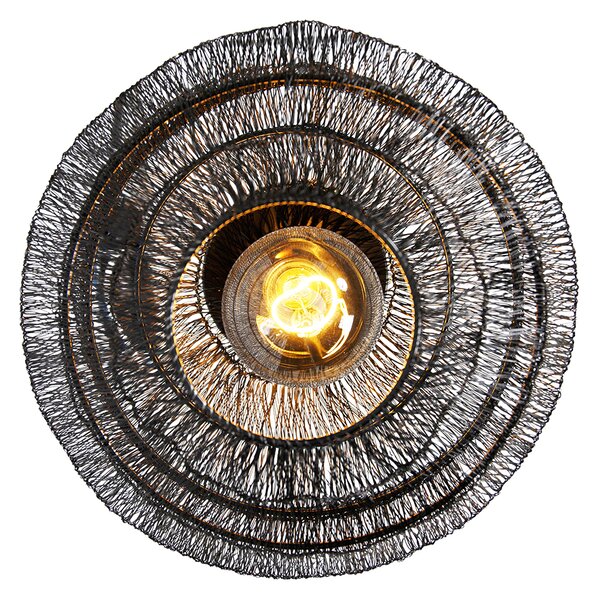 Orientalna lampa sufitowa czarna 25 cm - Vadi