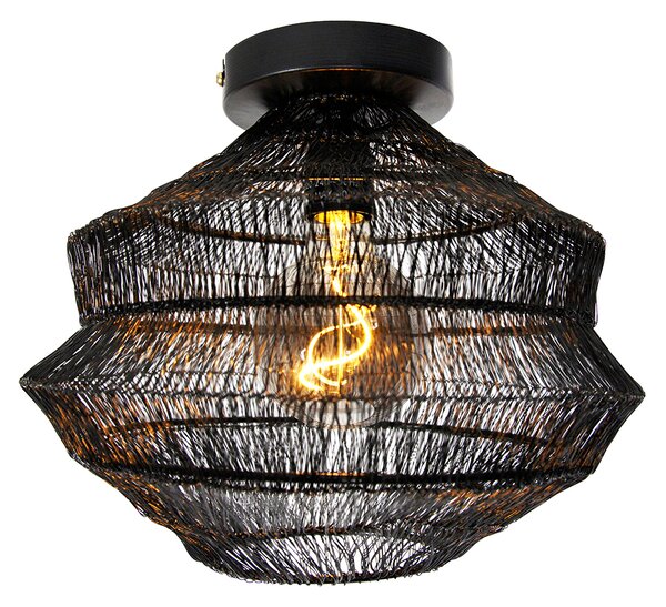 Orientalna lampa sufitowa czarna 25 cm - Vadi