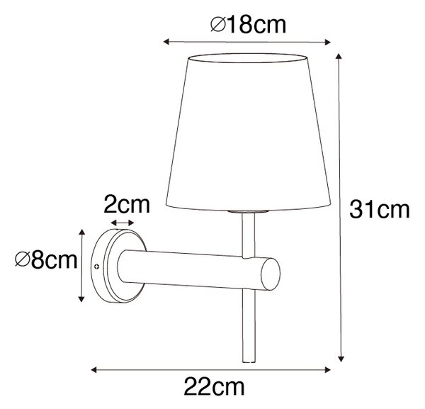 Nowoczesna lampa ścienna mosiądz z czarnym - Pluk