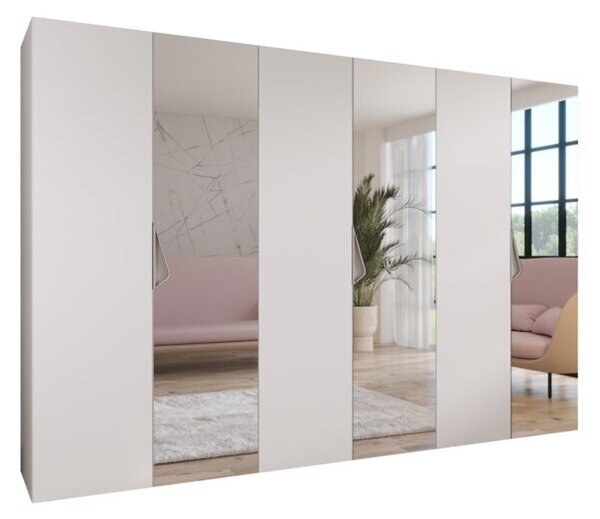 Szafa uchylna otwierana Sandi 2 300 (3x100) wys. 202 cm biaÅy + u. kaszmir