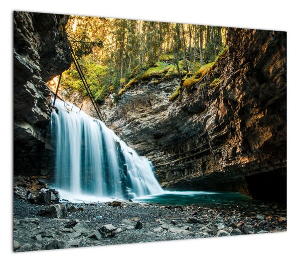 Obraz leśnego wodospadu (70x50 cm)