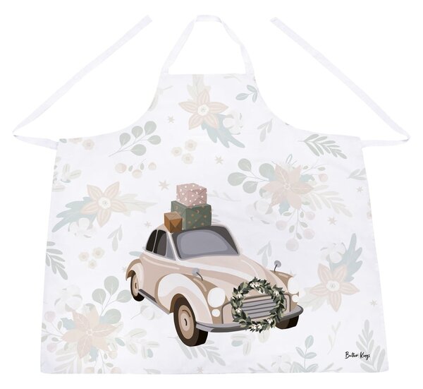 Bawełniany fartuch ze świątecznym motywem Festive Car – Butter Kings