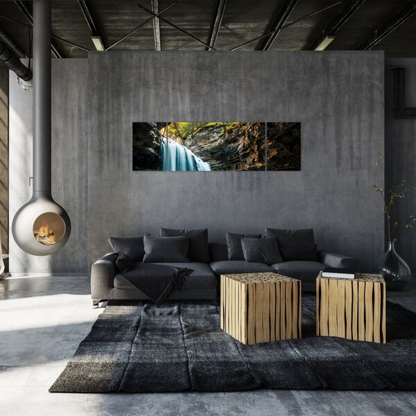 Obraz leśnego wodospadu (170x50 cm)