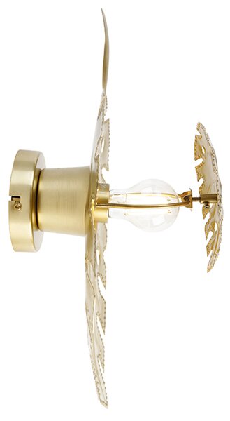 Designerska lampa ścienna antyczne złoto - Carballo