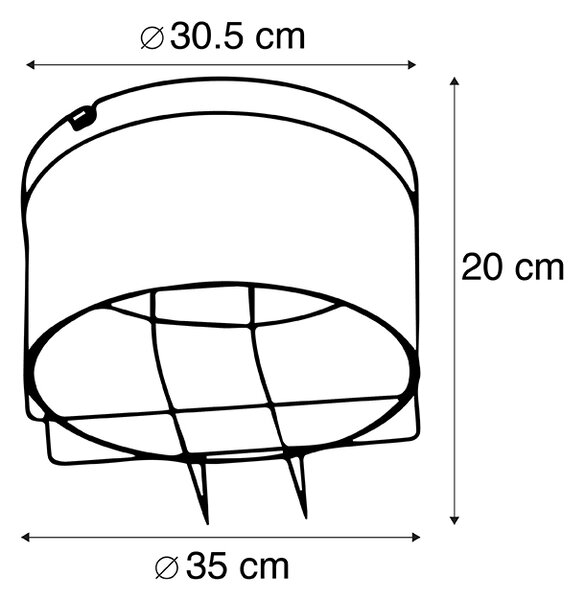 Industrialna lampa sufitowa czarna ze złotem 35 cm - Barril