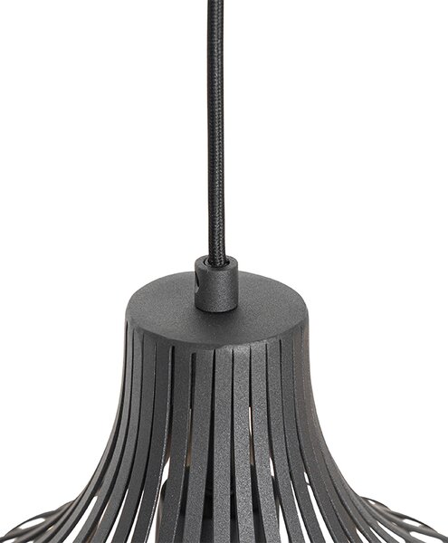 Nowoczesna lampa wisząca czarna 3-światłowa - Saffira