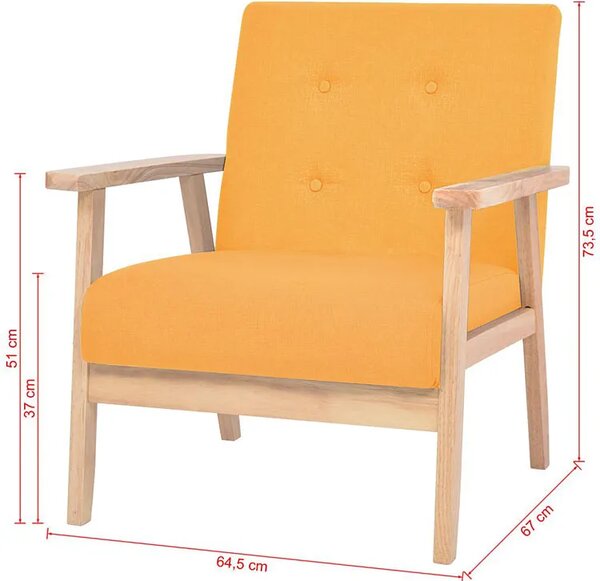 Żółty trzyczęściowy zestaw wypoczynkowy w stylu vintage P9-B86