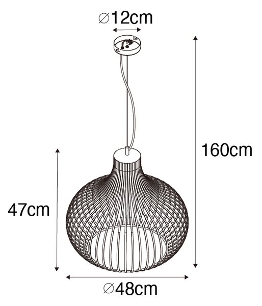 Nowoczesna lampa wisząca czarna 48 cm - Saffira