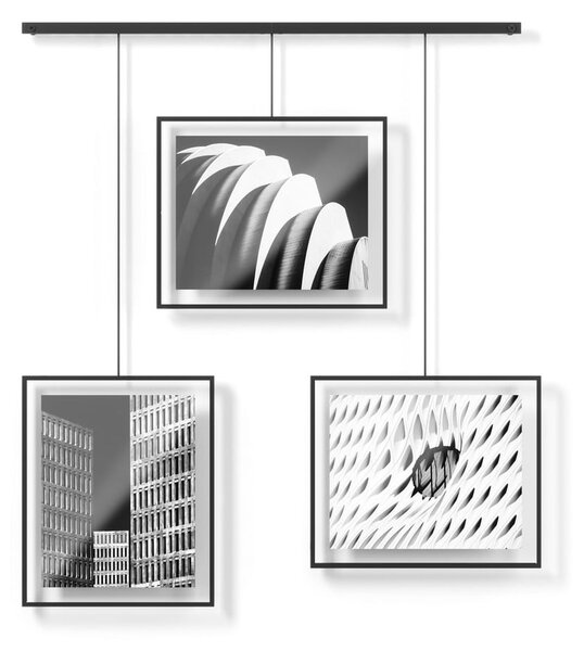 Czarne metalowe ramki ścienne zestaw 3 szt. 73x82 cm Exhibit – Umbra