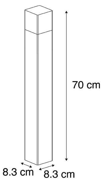 Lampa ogrodowa z kołkiem czarny opalowy klosz 70 cm kołek do ziemi i wtyk kablowy - Denmark