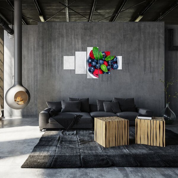 Obraz- miska z leśnymi owocami (125x70 cm)