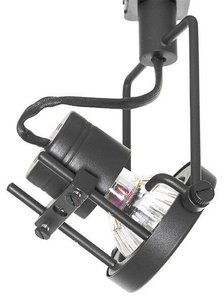 Nowoczesny system szynowy z 3 reflektorami czarny 1-fazowy - Iconic Suplux