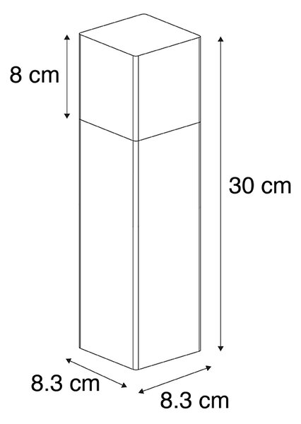 Lampa ogrodowa na kołek czarna z opalem 30 cm kołek i kabel - Denmark