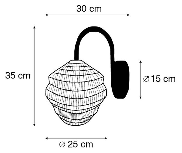 Orientalna lampa ścienna złota - Vadi