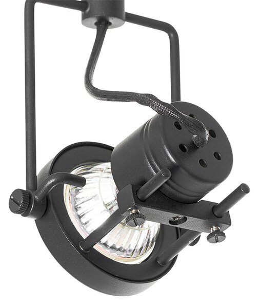 Nowoczesny system szynowy z 5 reflektorami czarny 1-fazowy - Iconic Suplux