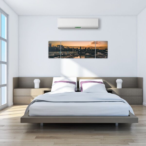 Obraz - miasto portowe (170x50 cm)