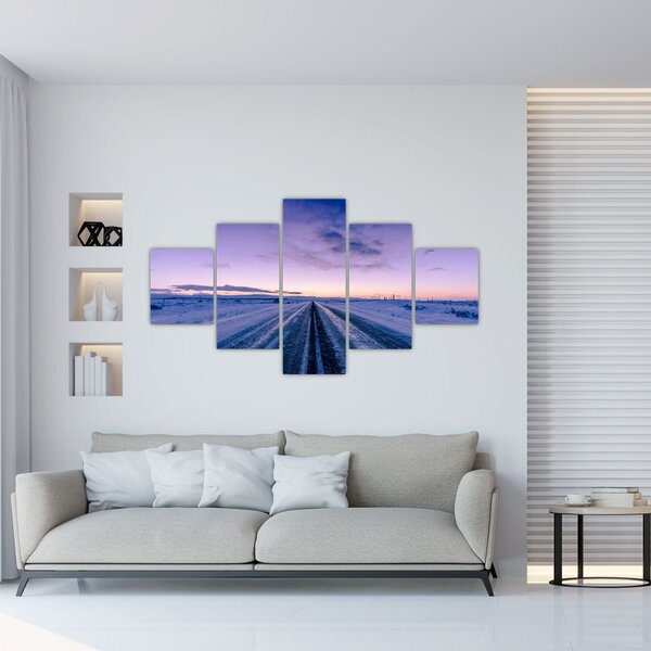 Obraz drogi zimą (125x70 cm)