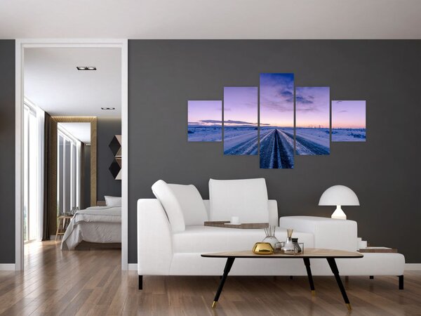 Obraz drogi zimą (125x70 cm)