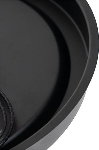 Klasyczna lampa sufitowa czarna z opalowym szkłem 35 cm IP44 - Nohmi