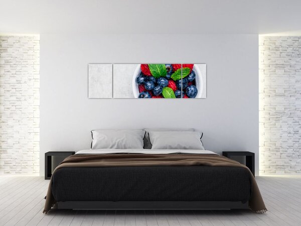 Obraz- miska z leśnymi owocami (170x50 cm)