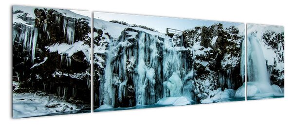 Obraz zamarzniętych wodospadów (170x50 cm)