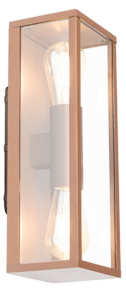 Industrialna lampa ścienna rdzawo-brązowa 38 cm 2-światłowa IP44 - Charlois