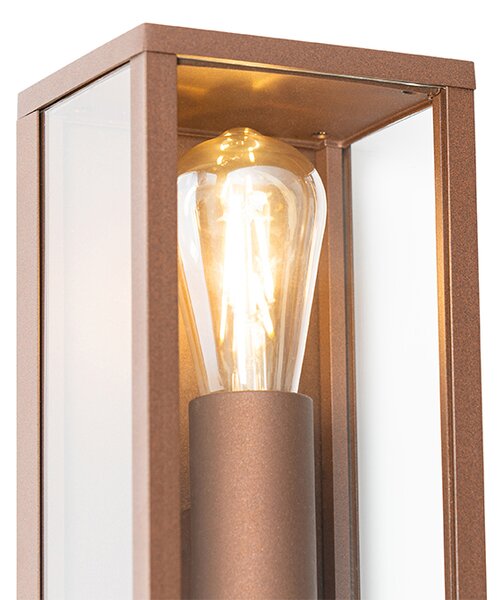 Industrialna lampa ścienna rdzawo-brązowa 38 cm 2-światłowa IP44 - Charlois
