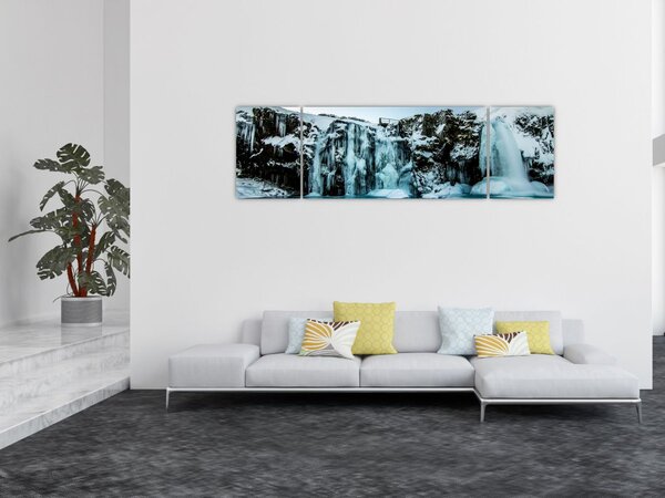 Obraz zamarzniętych wodospadów (170x50 cm)