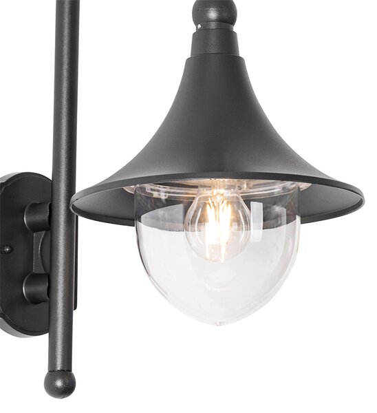 Klasyczna lampa ścienna zewnętrzna czarna IP44 - Daphne