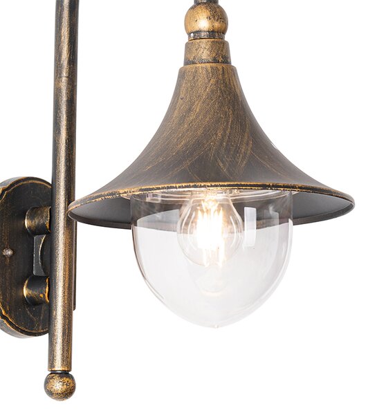 Klasyczna lampa ścienna zewnętrzna antyczne złoto IP44 - Daphne