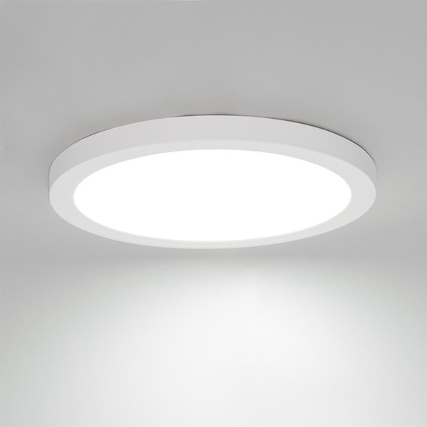 Reflektor natynkowy lub wpuszczany biały 30 cm z LED z 3-stopniową regulacją barwy światła z przełącznikiem DIP - Trans