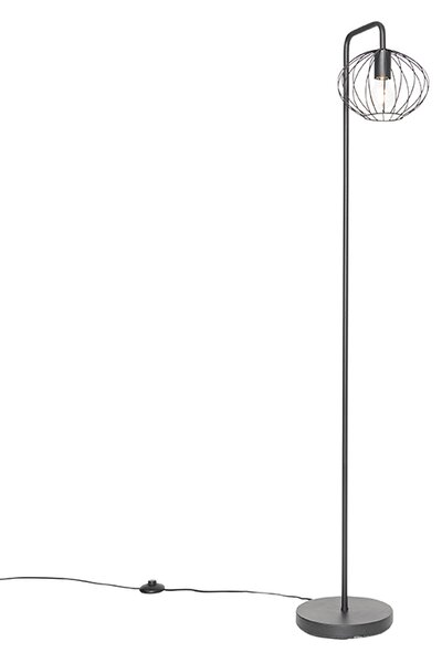 Industrialna lampa stojąca czarna 23 cm - Margarita