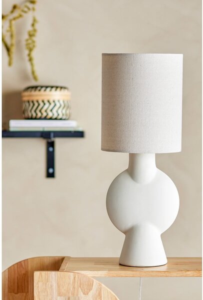 Beżowa lampa stołowa z tekstylnym kloszem (wysokość 54,5 cm) Sergio – Bloomingville