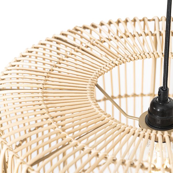 Orientalna lampa wisząca z rattanu 45 cm - Maud