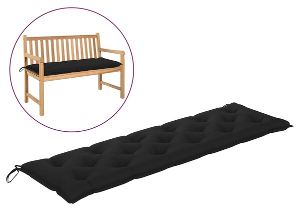 Poduszka na ławkę ogrodową, czarna, 180x50x7 cm, tkanina